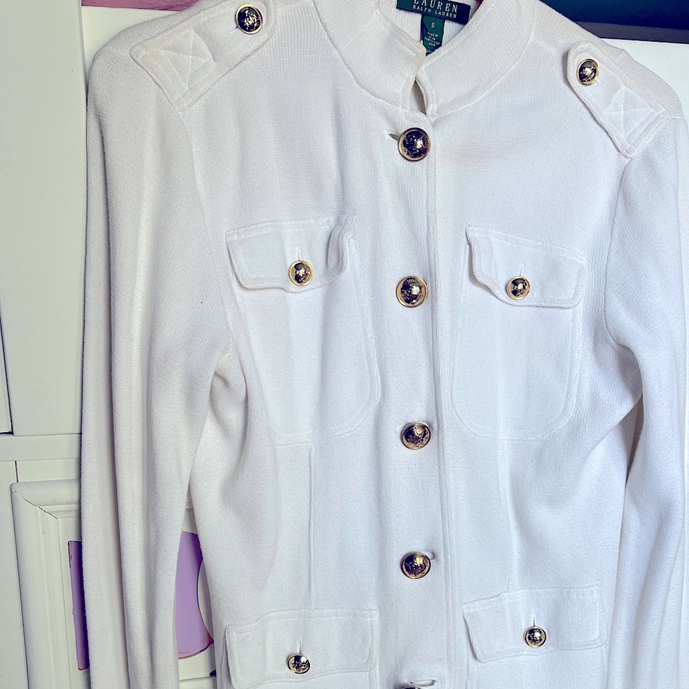 Woman … White .. Small.. Lauren… with gold Buttons…